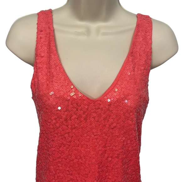 J. Crew Sequin Sleeveless Tank in Coral Pink - Picture 2 of 4